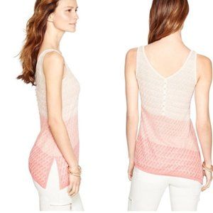 Pink Gradient Asymmetrical Shimmer Tank Top